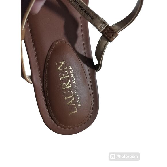 NWOT Lauren Ralph Lauren brow leather classic sandals size 8 - Picture 8 of 10